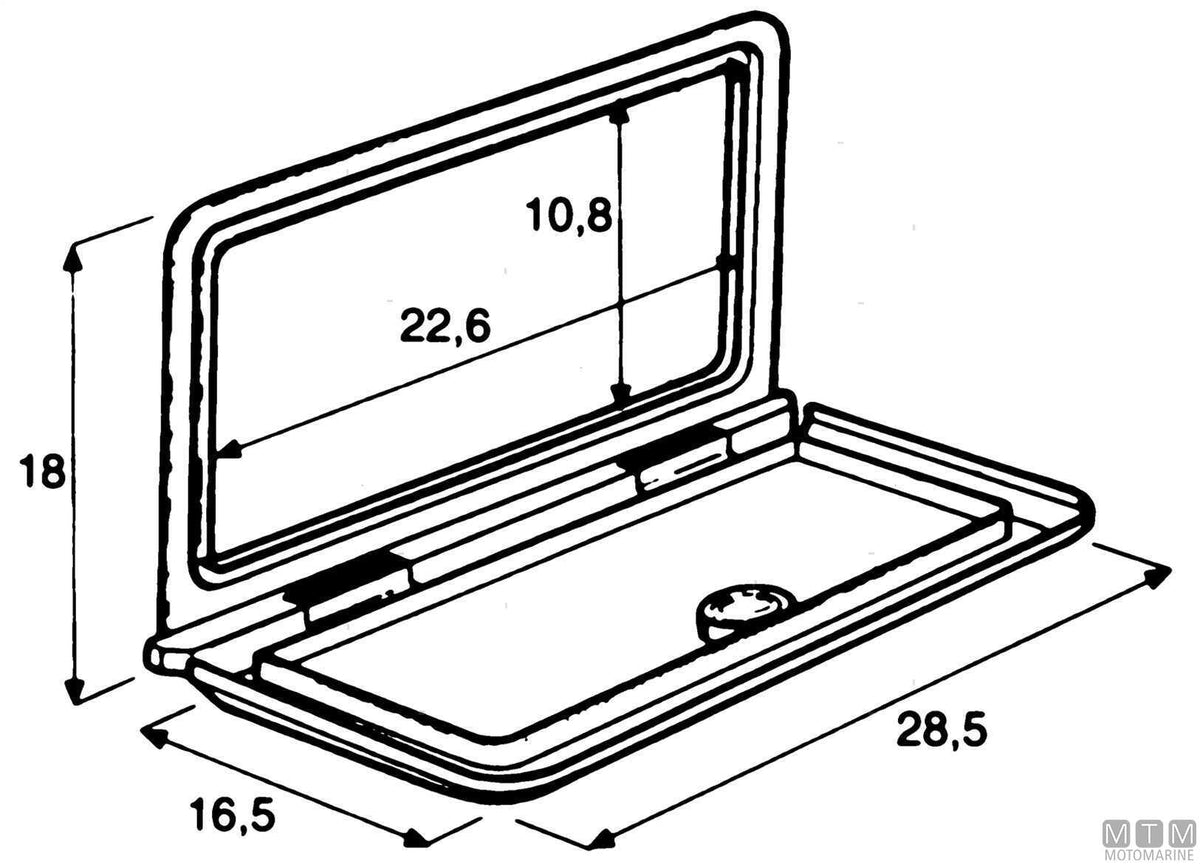 Radio-VHF hatch with lock - original photo Motomarine Srl