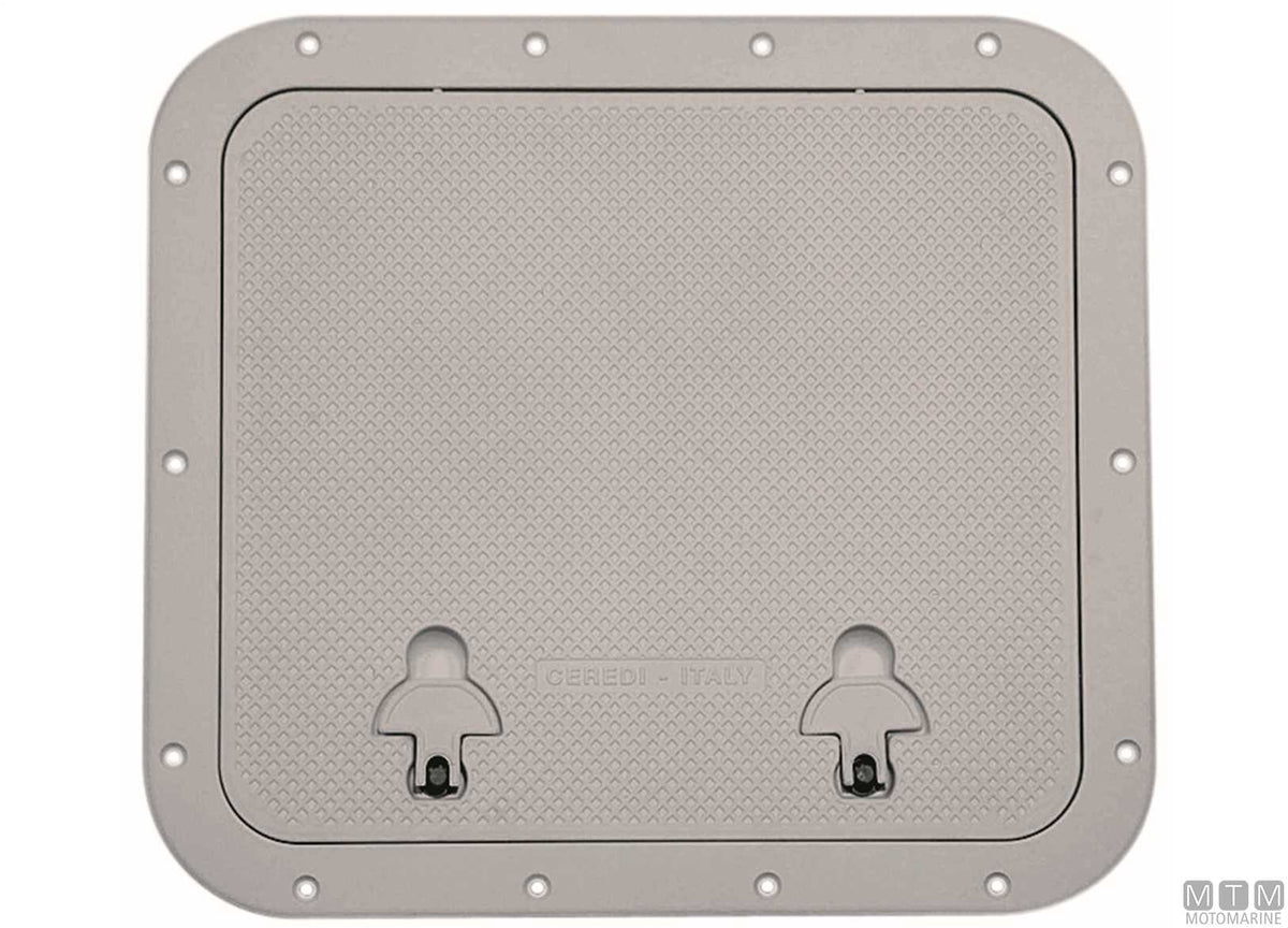 Large grey hatch in anodized aluminum - original photo Motomarine Srl