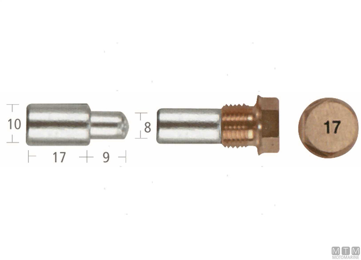 Zinc pencil anode with plug Nanni - original photo Motomarine Srl