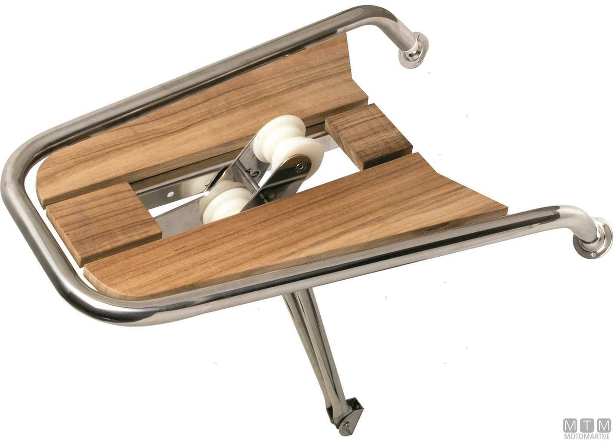Roy Marine Roller bowsprit platform 75x48 cm, stainless steel 316 and teak - original photo Motomarine Srl