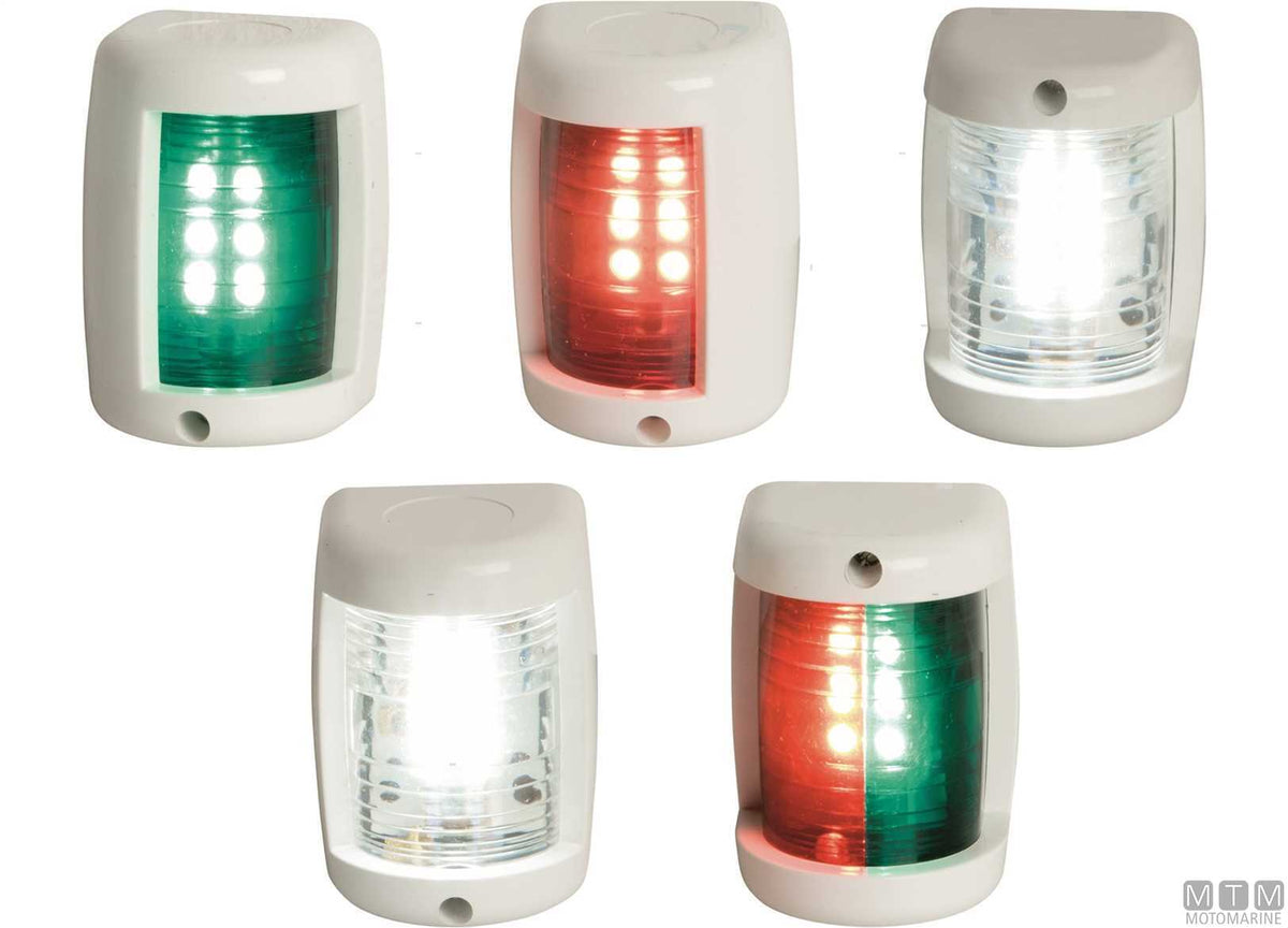 LED combined navigation light, red/green, Mini, white, 43x59 mm - original photo Motomarine Srl