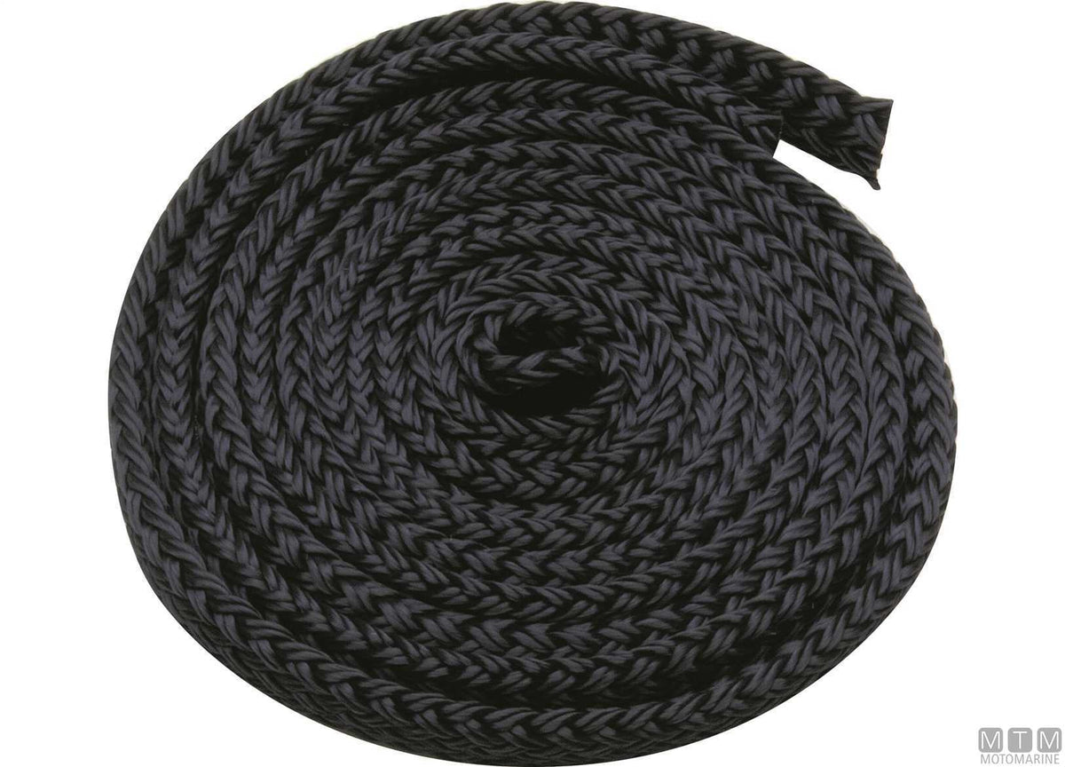 Flat fender line black polyester Ø8 mm 3 m - original photo Motomarine Srl