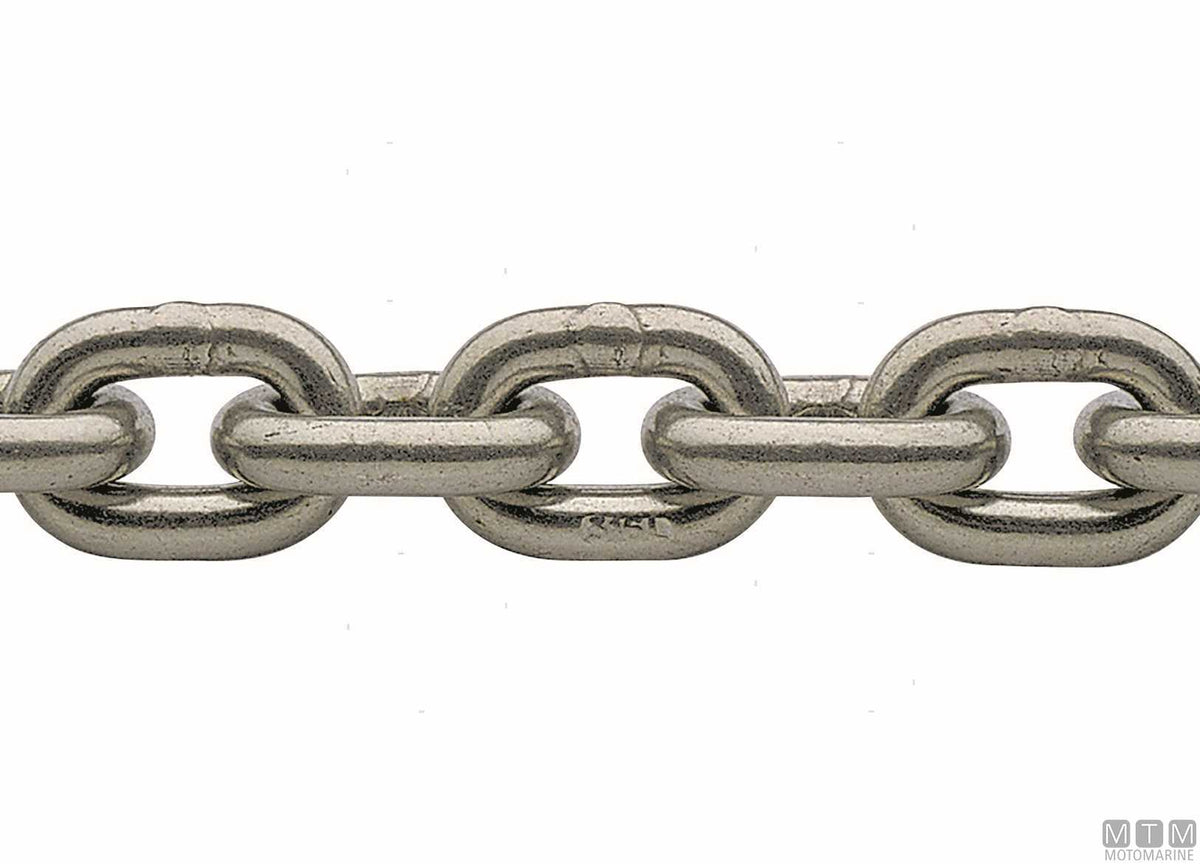 Calibrated chain DIN 766 Ø8 mm, 30 m, stainless steel 316 G40 - original photo Motomarine Srl