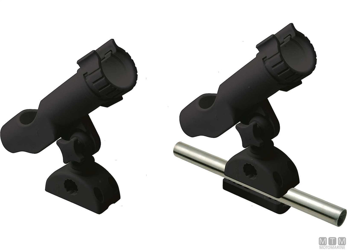 White adjustable Dual Mount rod holder Ø45 mm, nylon - original photo Motomarine Srl