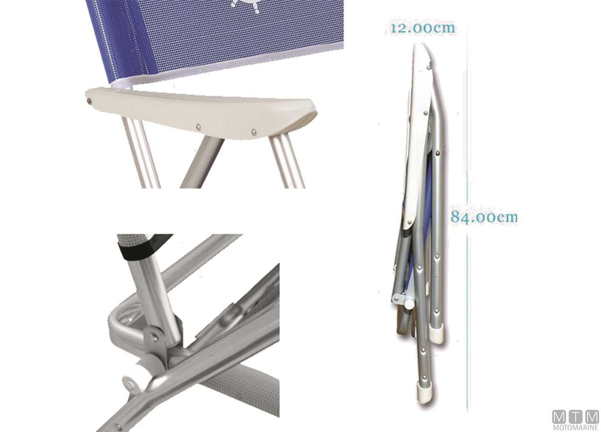 Forma Marathon M100P armchair, royal blue, aluminium - original photo Motomarine Srl