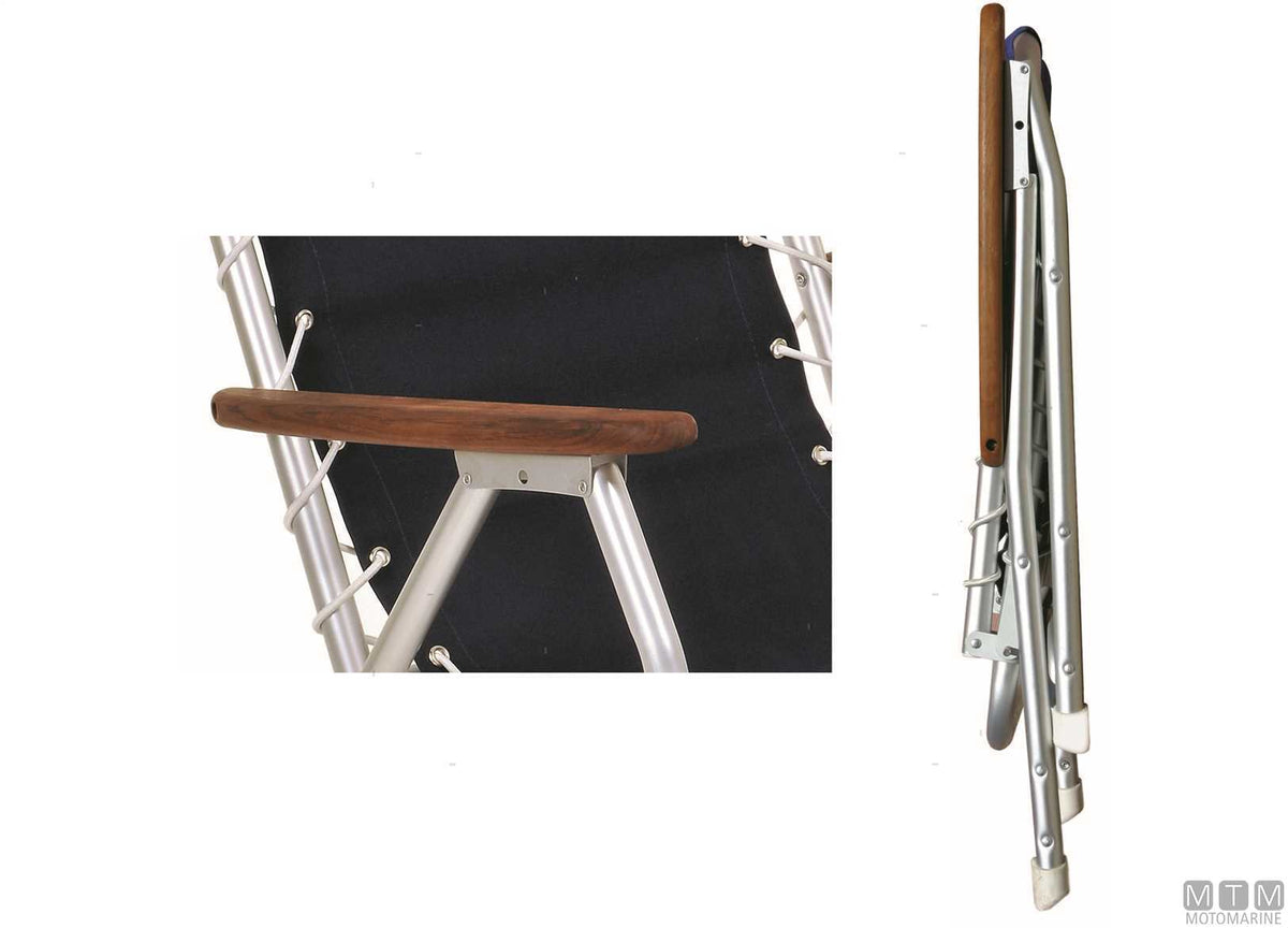 Forma Marathon M150 armchair, navy blue, aluminium - original photo Motomarine Srl