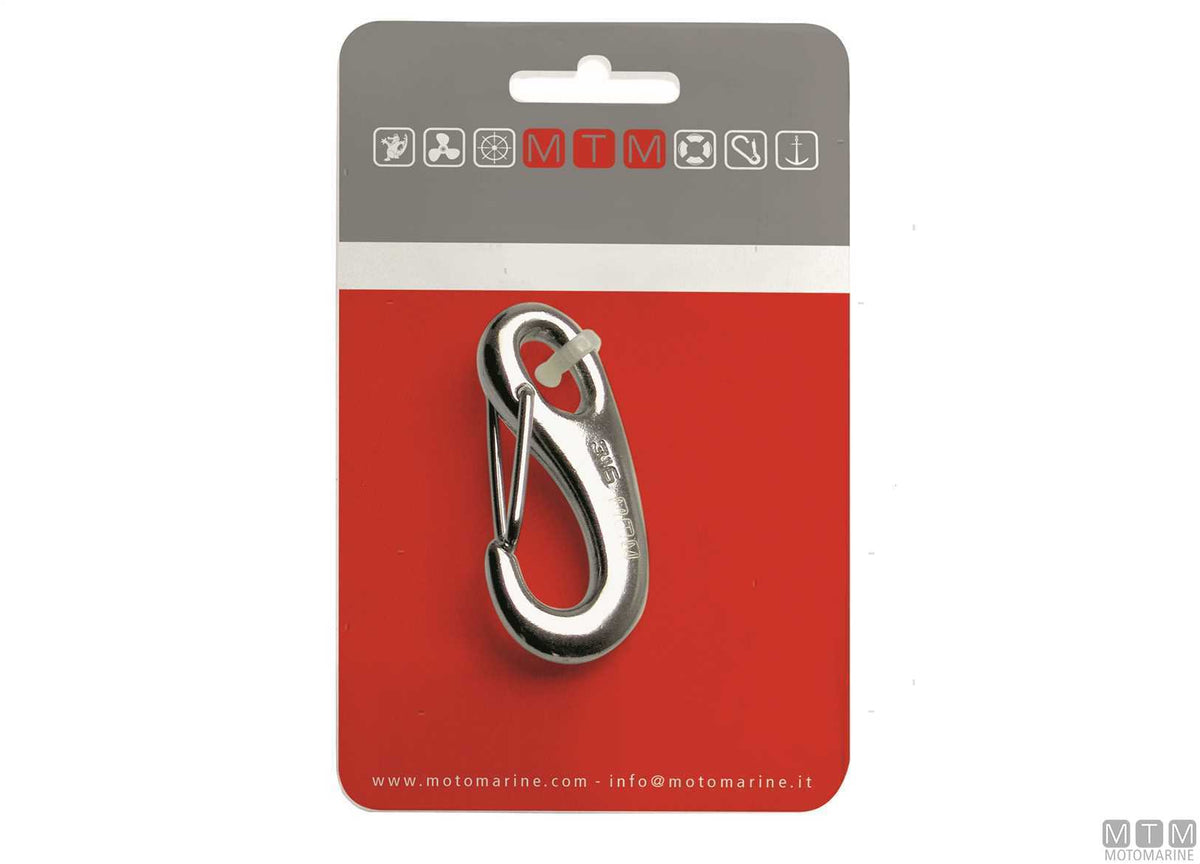 Open jib snap hook L100 mm, 316 stainless steel, M-Card - original photo Motomarine Srl