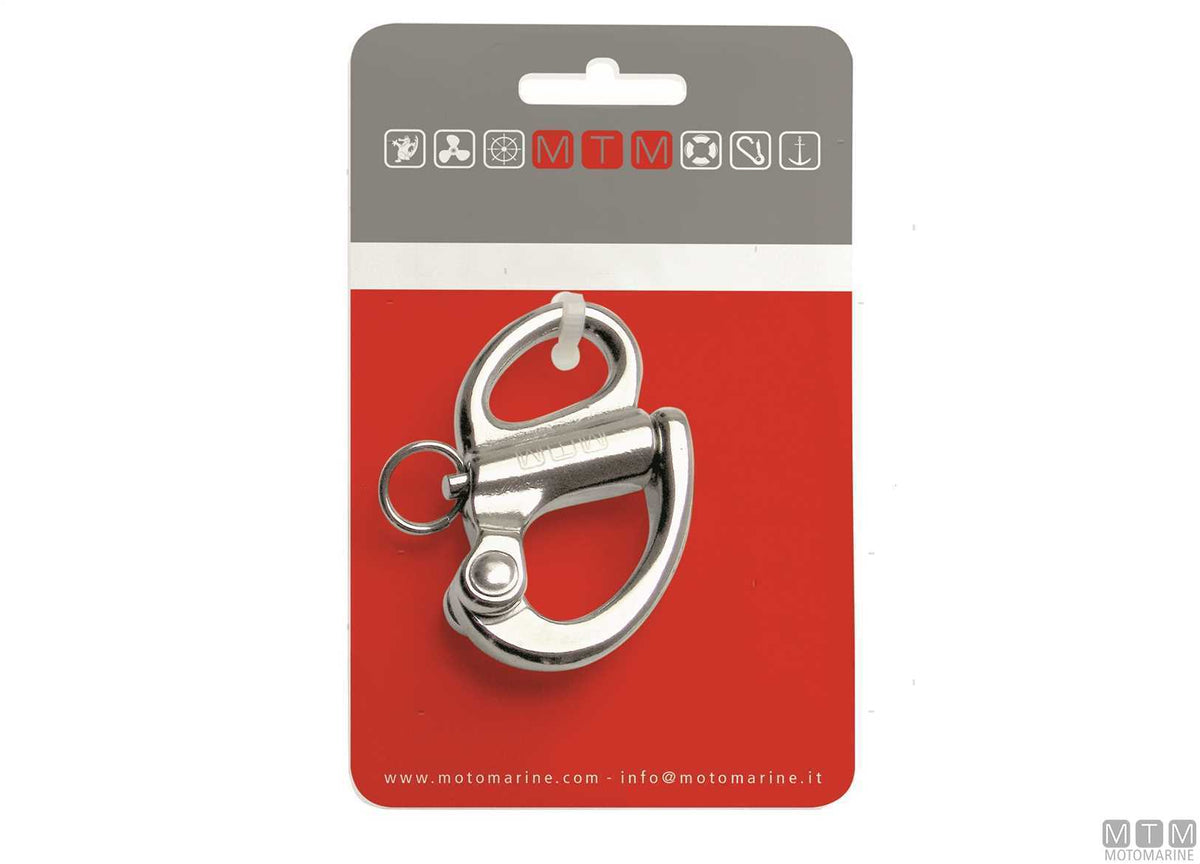 Fixed spinnaker quick release snap shackle L100 mm, 316 stainless steel, M-Card - original photo Motomarine Srl