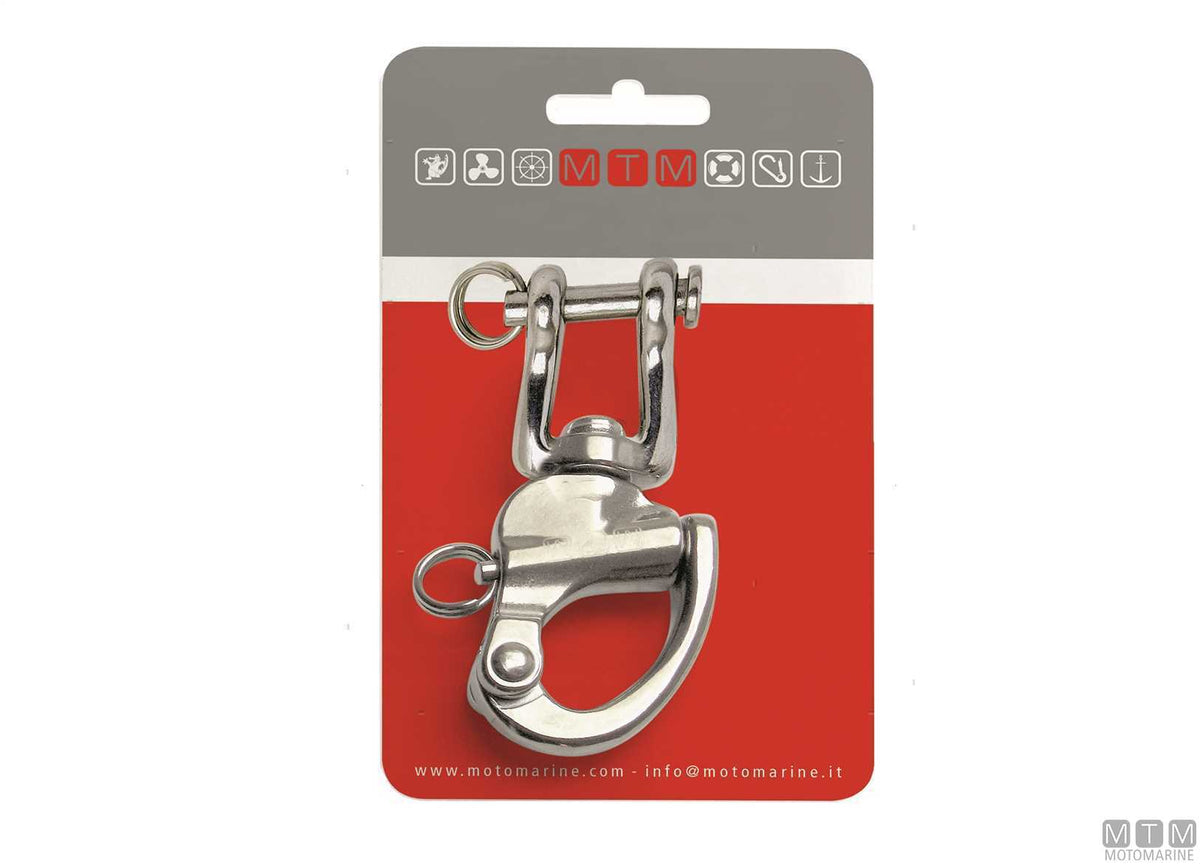 Spinnaker quick release snap shackle with shackle L74 mm, 316 stainless steel, M-Card - original photo Motomarine Srl