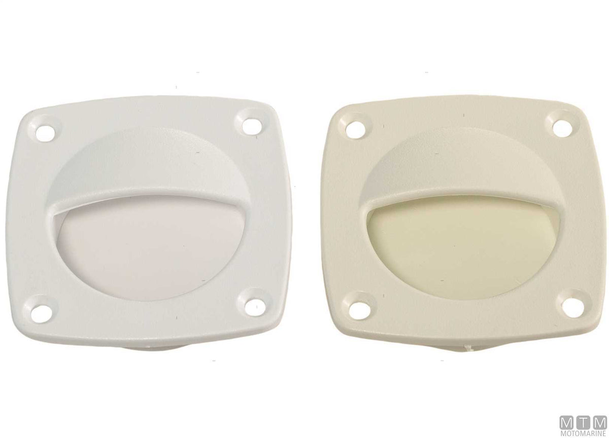 Recessed handle 57x57 mm in beige plastic - original photo Motomarine Srl