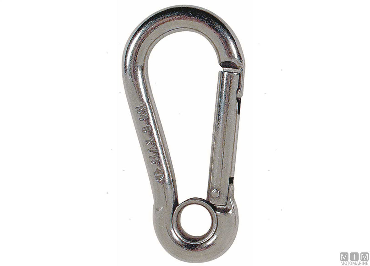 Kong snap hook Ø10 mm side opening with eye stainless steel 316 - original photo Motomarine Srl