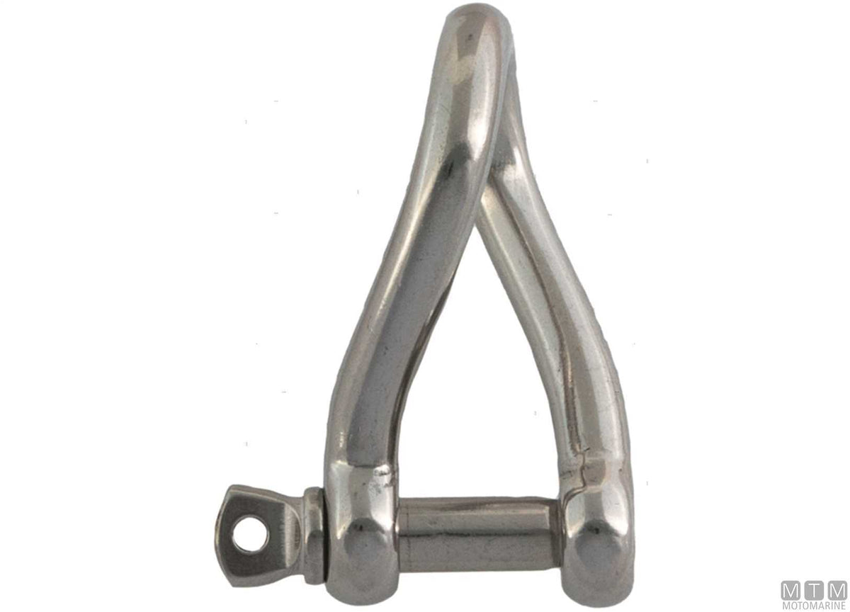 Twisted shackle Ø5 mm stainless steel 316 - original photo Motomarine Srl