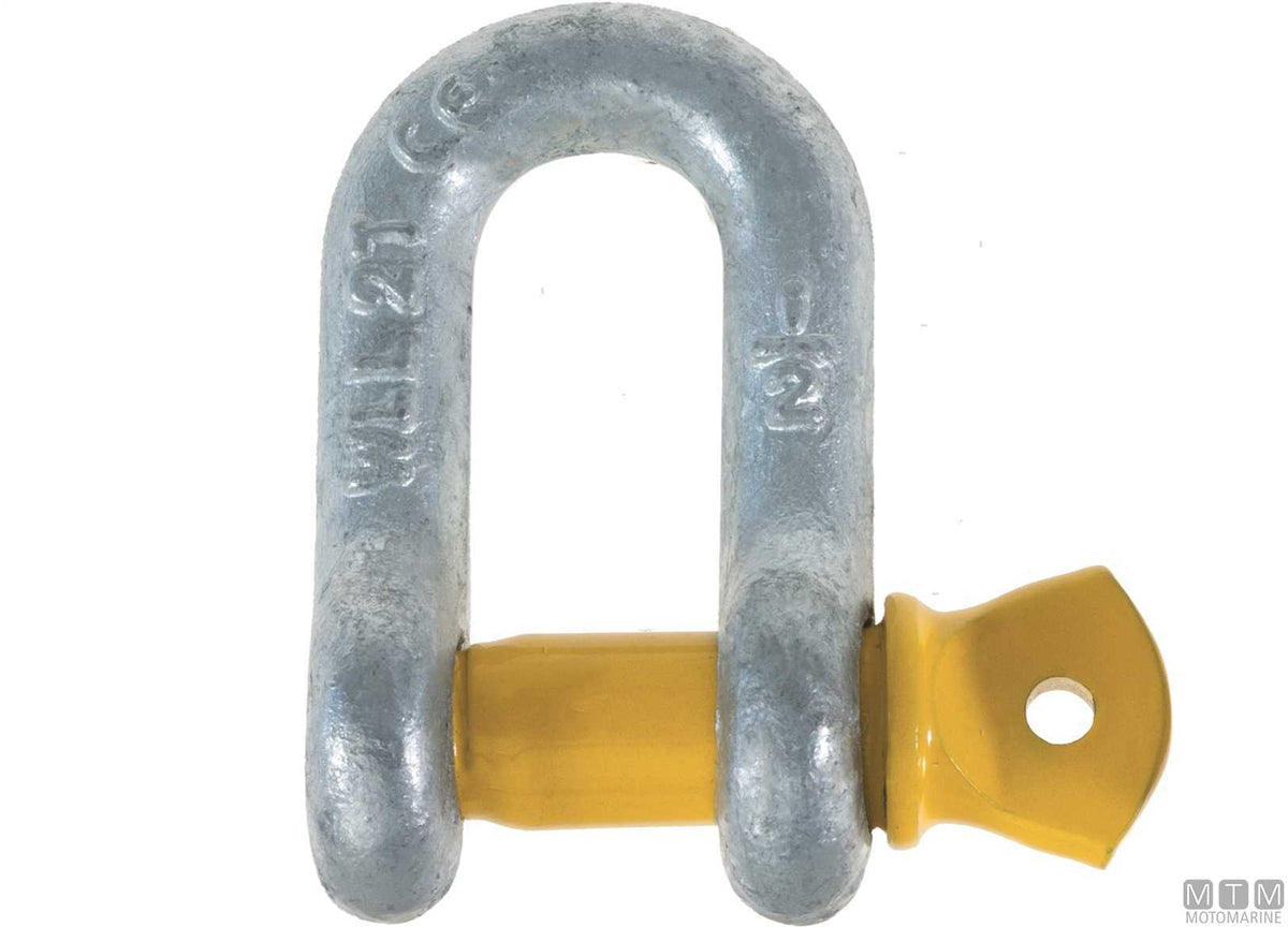 Straight shackle HD Ø22 mm hot-dip galvanized steel - original photo Motomarine Srl