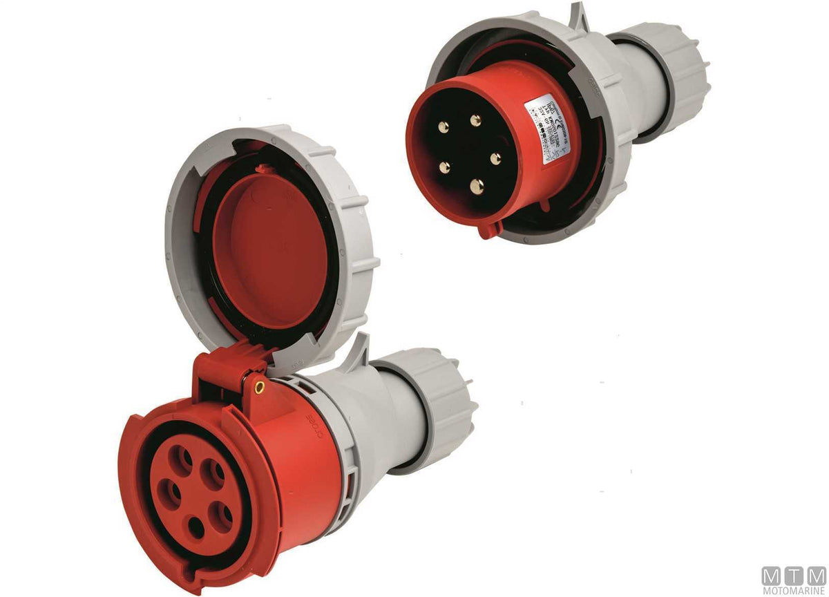 CE wall socket IP67 400V 32A - original photo Motomarine Srl