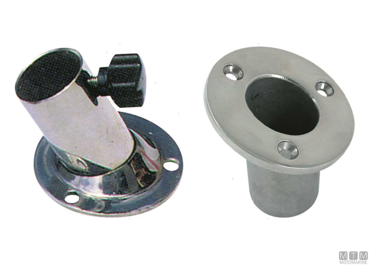 Flush-mount base Ø25 mm in stainless steel - original photo Motomarine Srl