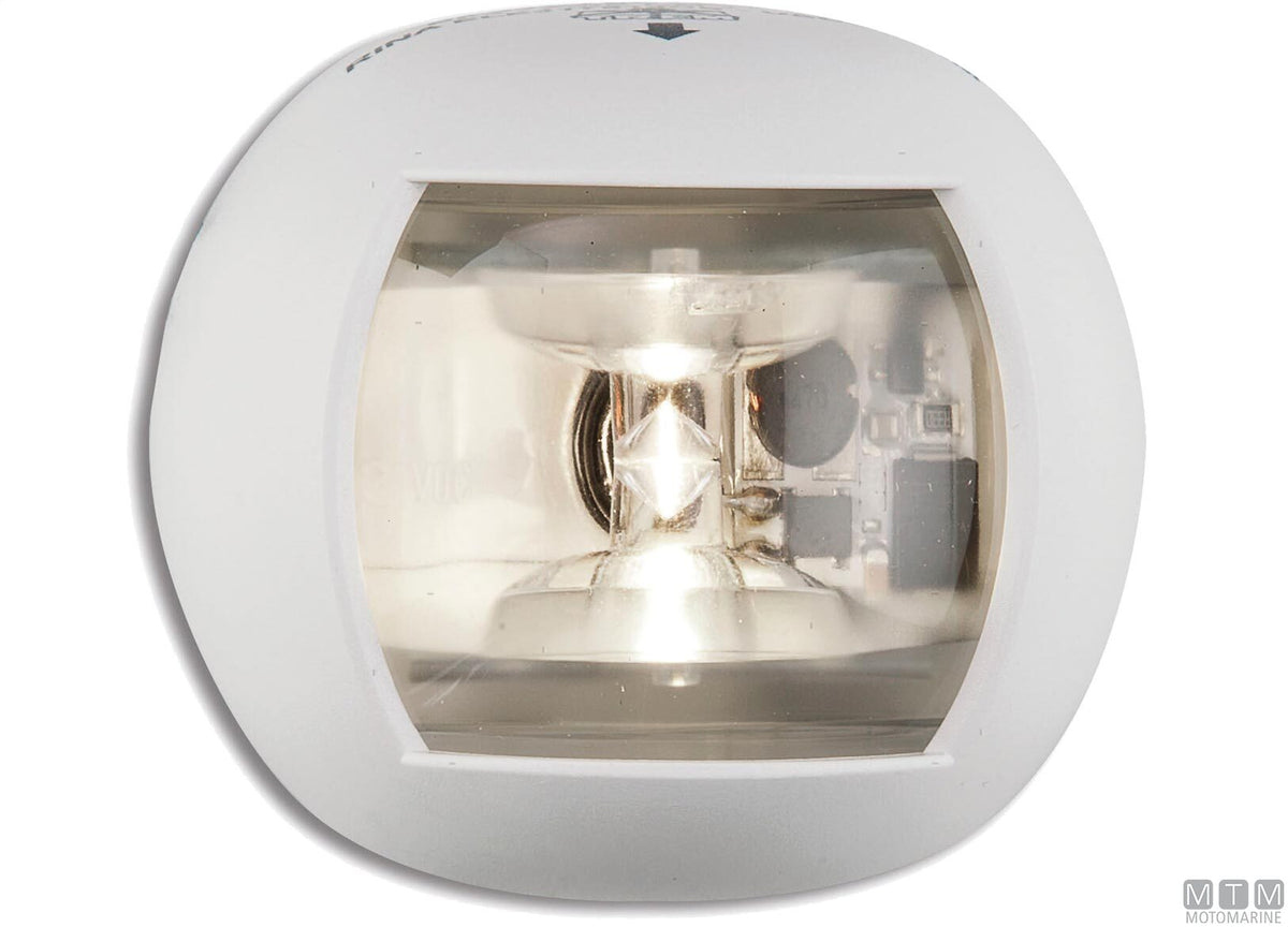 LED navigation sidelight, green, half-dome, white, 70x63 mm - original photo Motomarine Srl