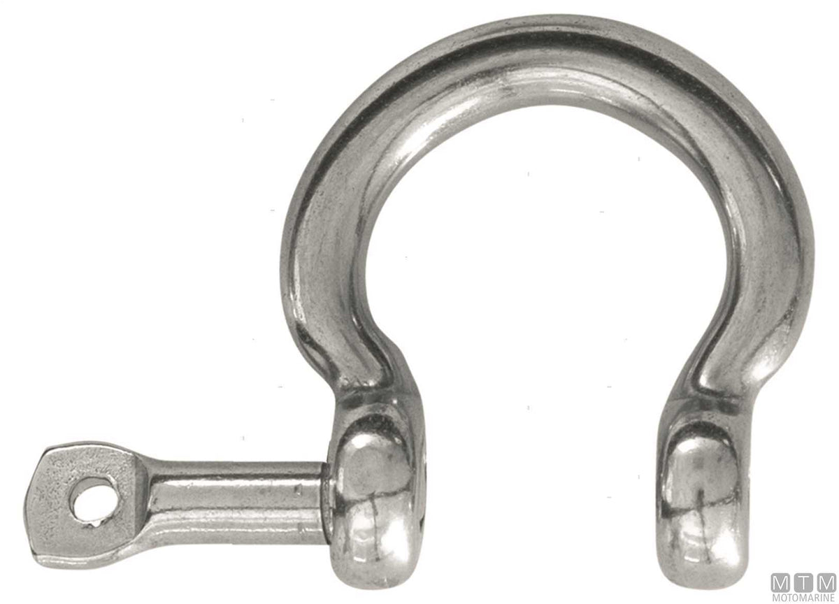 Omega shackle Ø10 mm AISI 316 stainless steel captive pin - original photo Motomarine Srl