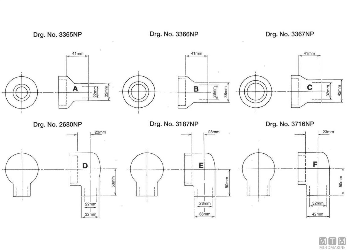 Bowman straight rubber hose Ø22 mm - original photo Motomarine Srl