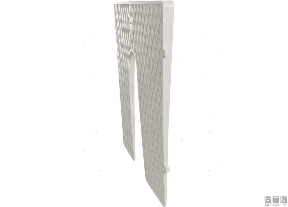 Angled transom saver plate 1-22 mm 420x340 mm in white plastic - original photo Motomarine Srl