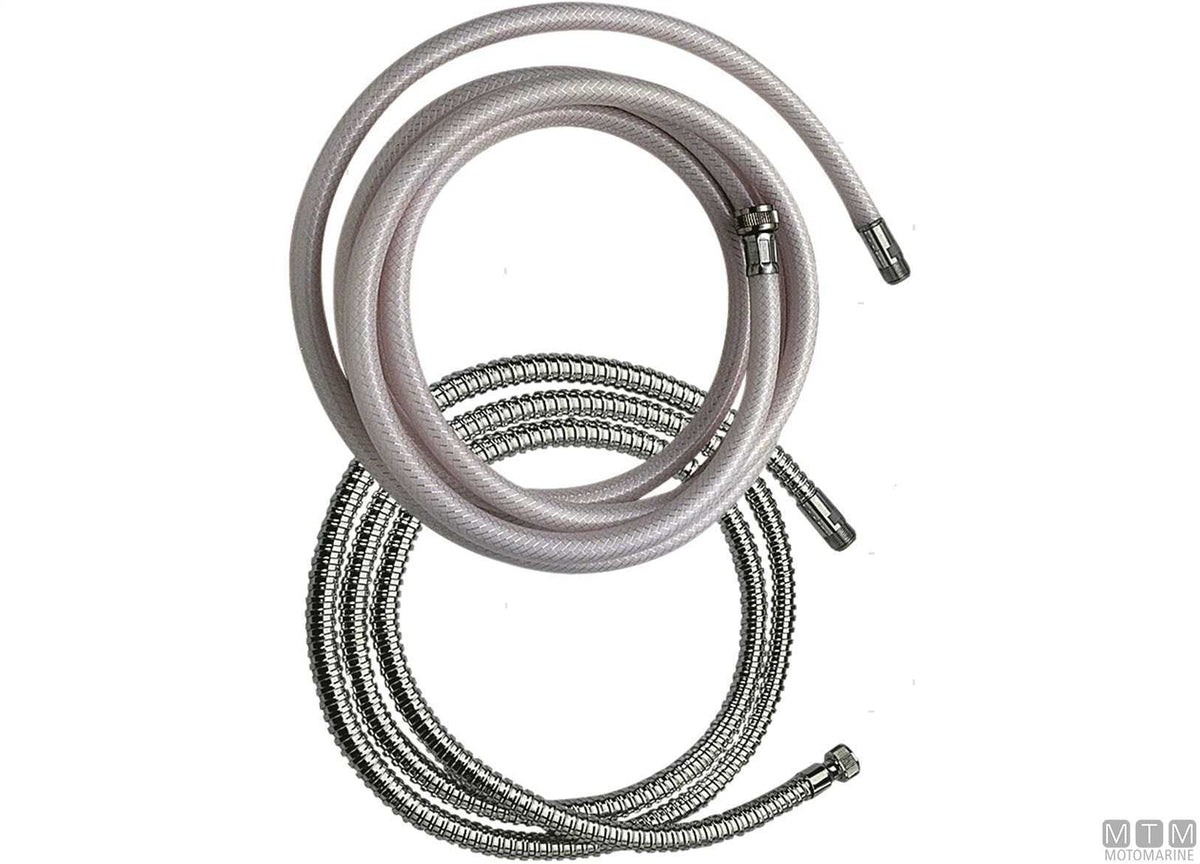 Bath flexible hose 1.5 m white PVC - original photo Motomarine Srl