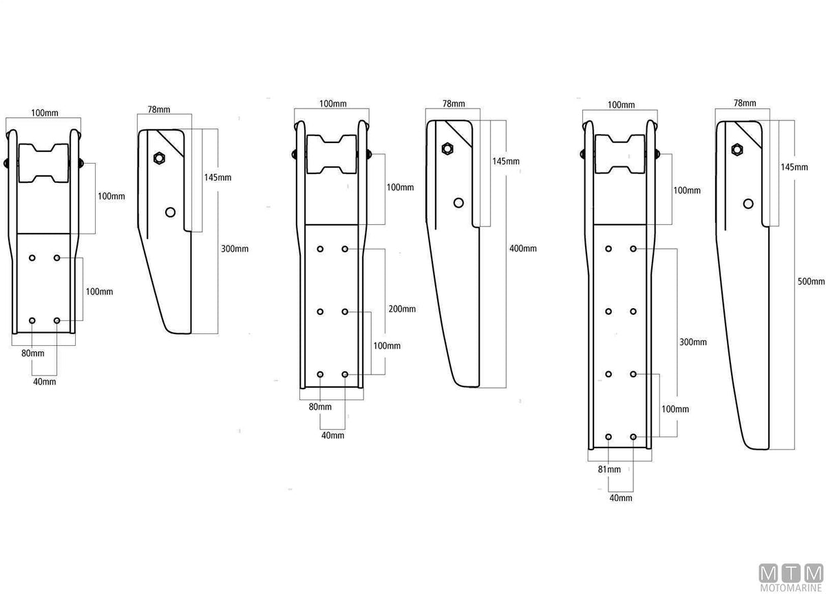 Fixed chain fairlead 500 mm in AISI 316 stainless steel - original photo Motomarine Srl