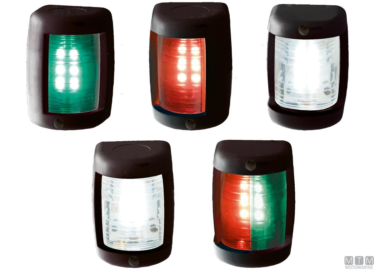 LED combined navigation light, red/green, Mini, black, 43x59 mm - original photo Motomarine Srl