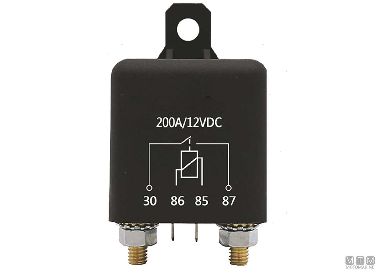 SPST relay switch, 4-pin, 24V-20A - original photo Motomarine Srl