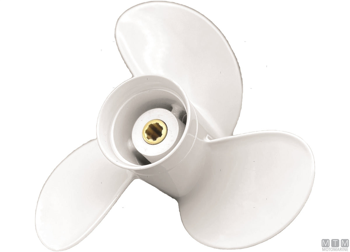 Alice propeller for Yamaha, 3 blades, aluminium, 8 1/2x9 1/4 - original photo Motomarine Srl