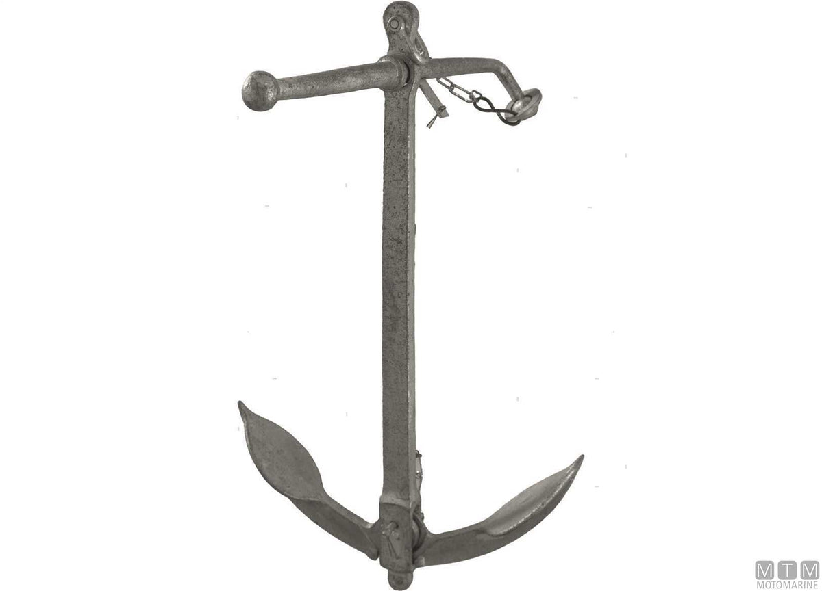 Folding admiralty anchor 10 kg hot-dip galvanized steel - original photo Motomarine Srl