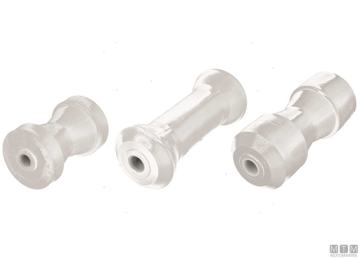 Center roller in teflon for trailers 215x80 mm F20 mm - original photo Motomarine Srl