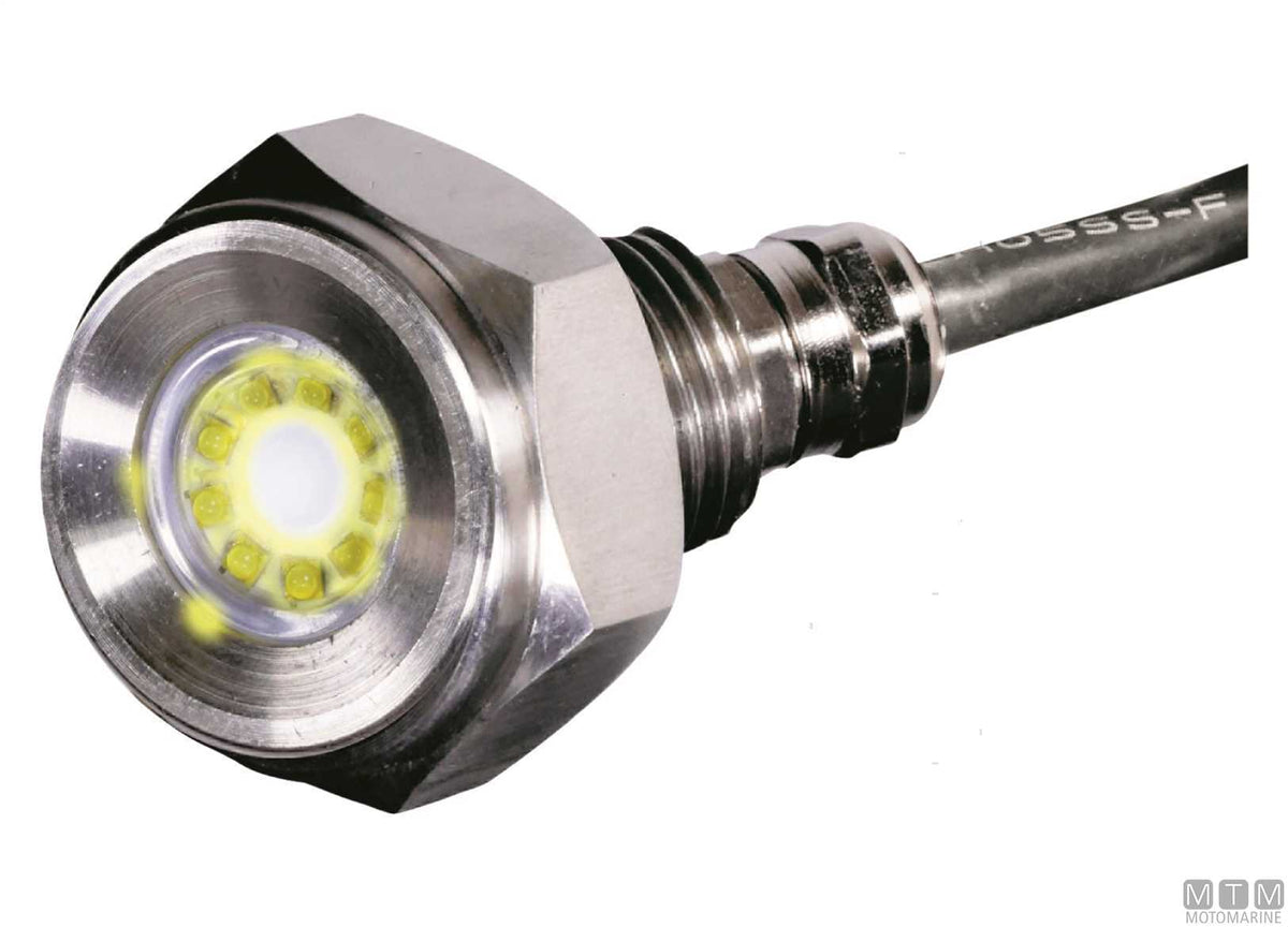 Underwater LED light blue drain plug 1/2" - original photo Motomarine Srl