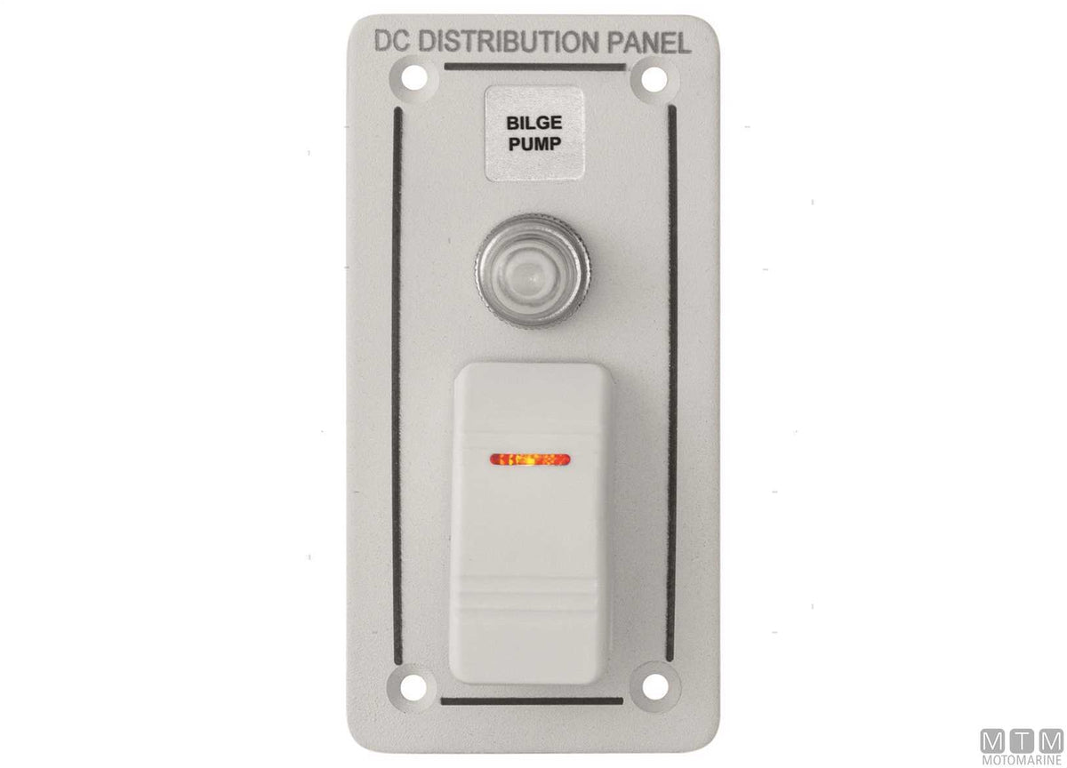 White aluminium panel with 4-position rocker switches - original photo Motomarine Srl
