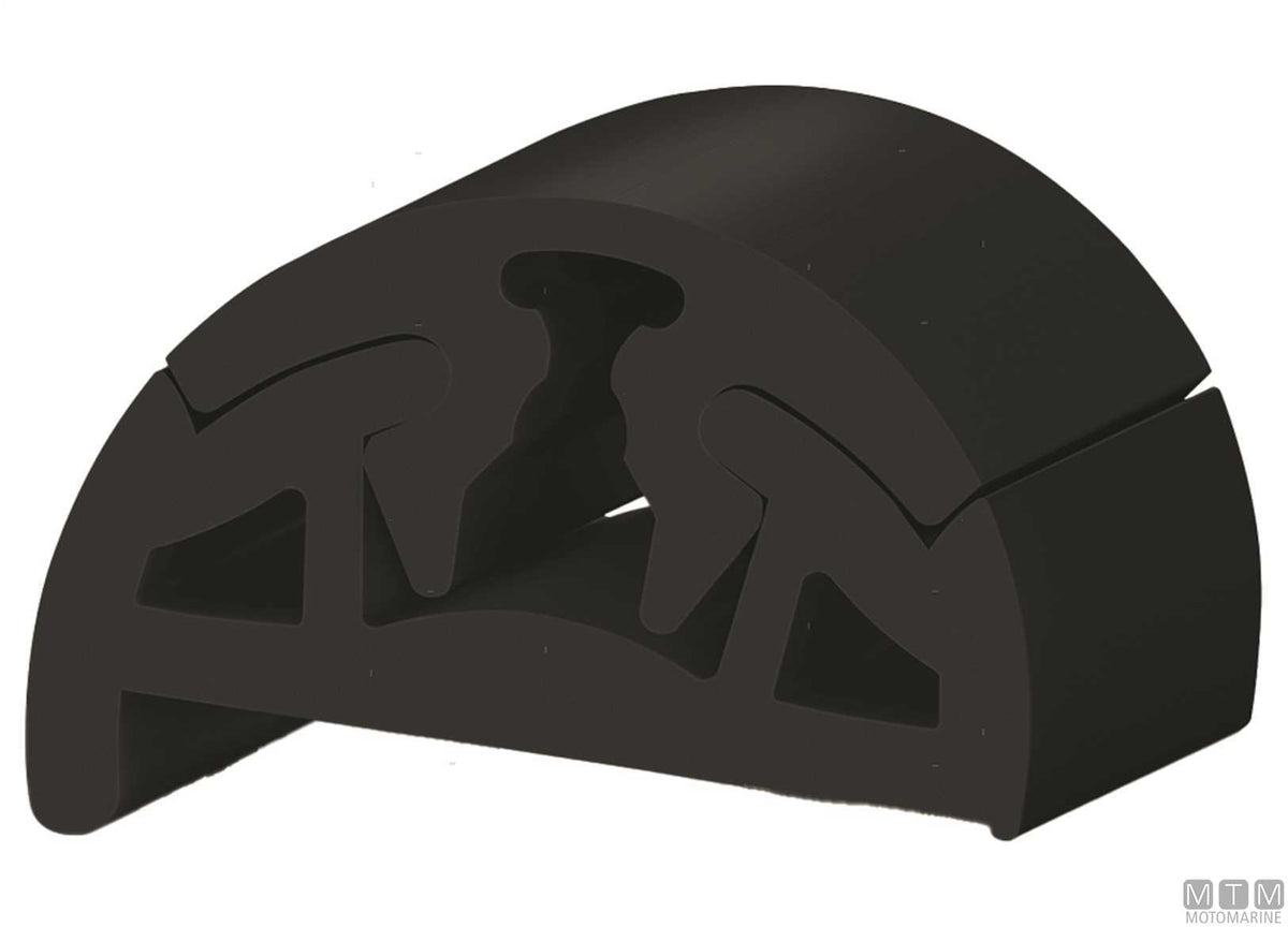 Bino rubbing strake fender profile white with base H40 mm L24 m - original photo Motomarine Srl