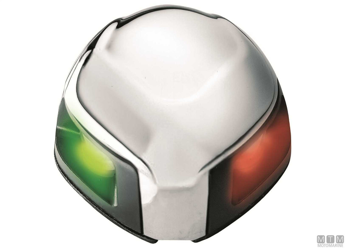 Combined red/green LED bow navigation light in stainless steel - original photo Motomarine Srl