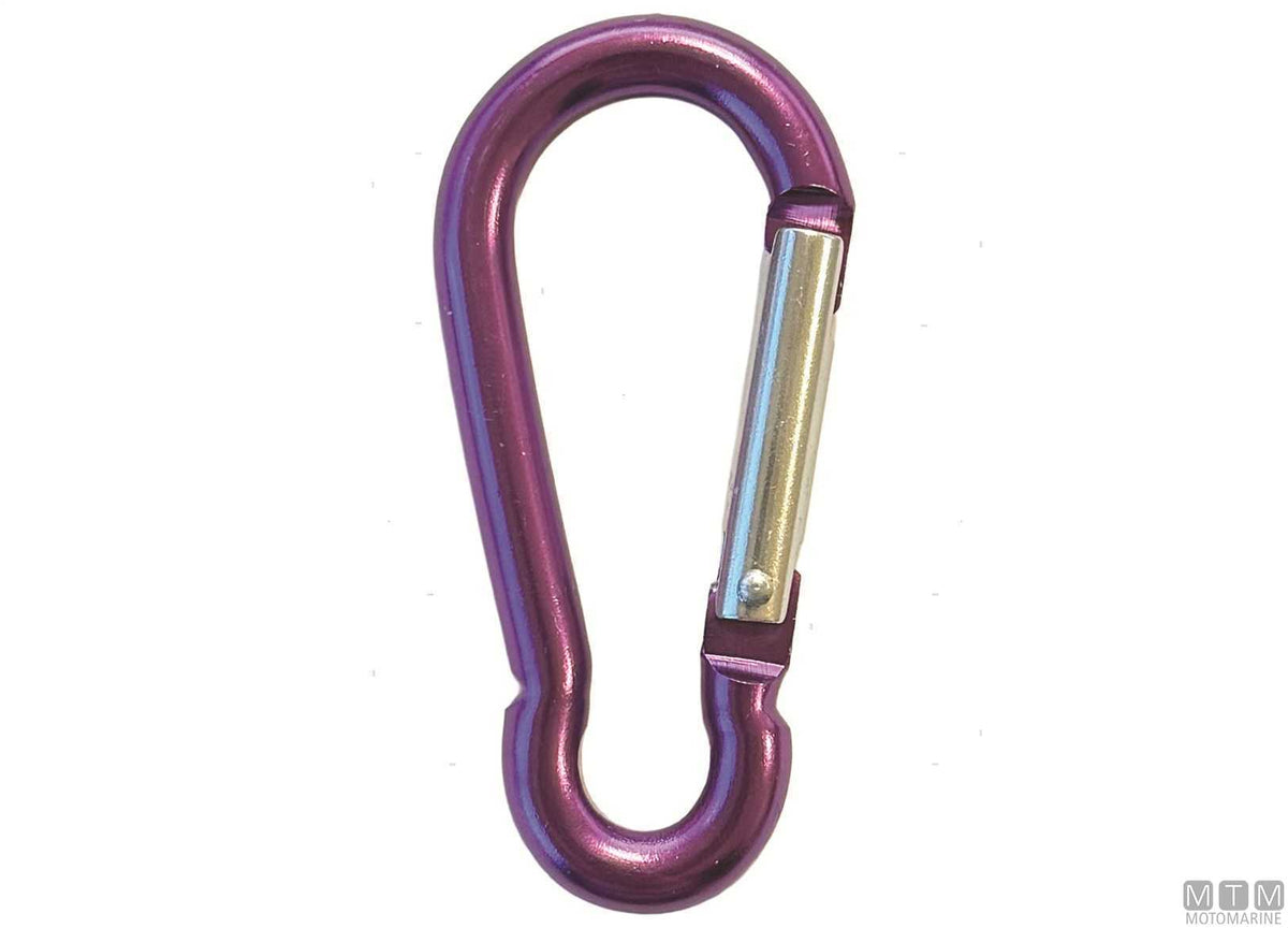 Fireman carabiner Ø5 mm anodized aluminum blue - original photo Motomarine Srl