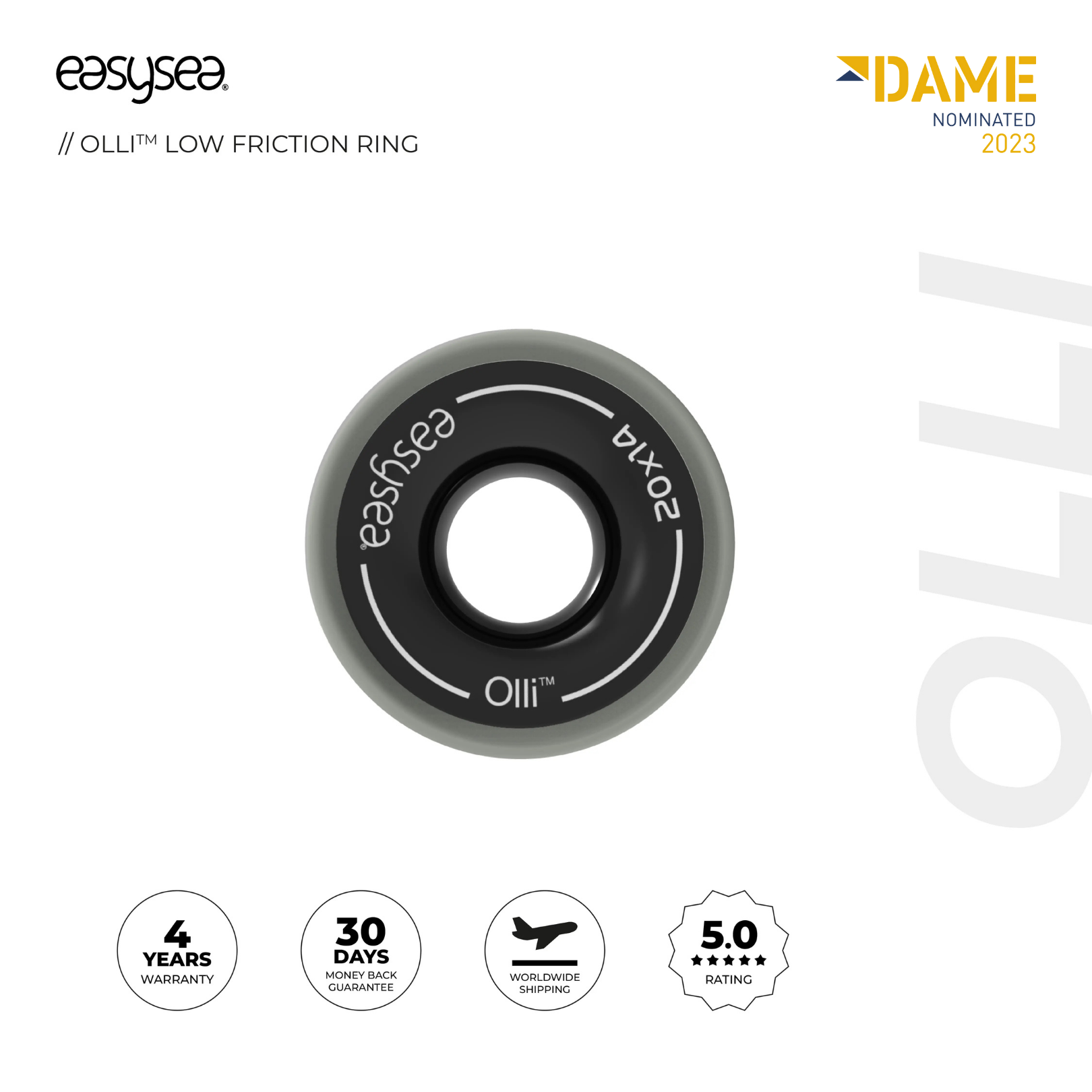 Olli™ - Anello a basso attrito anti-urto in alluminio