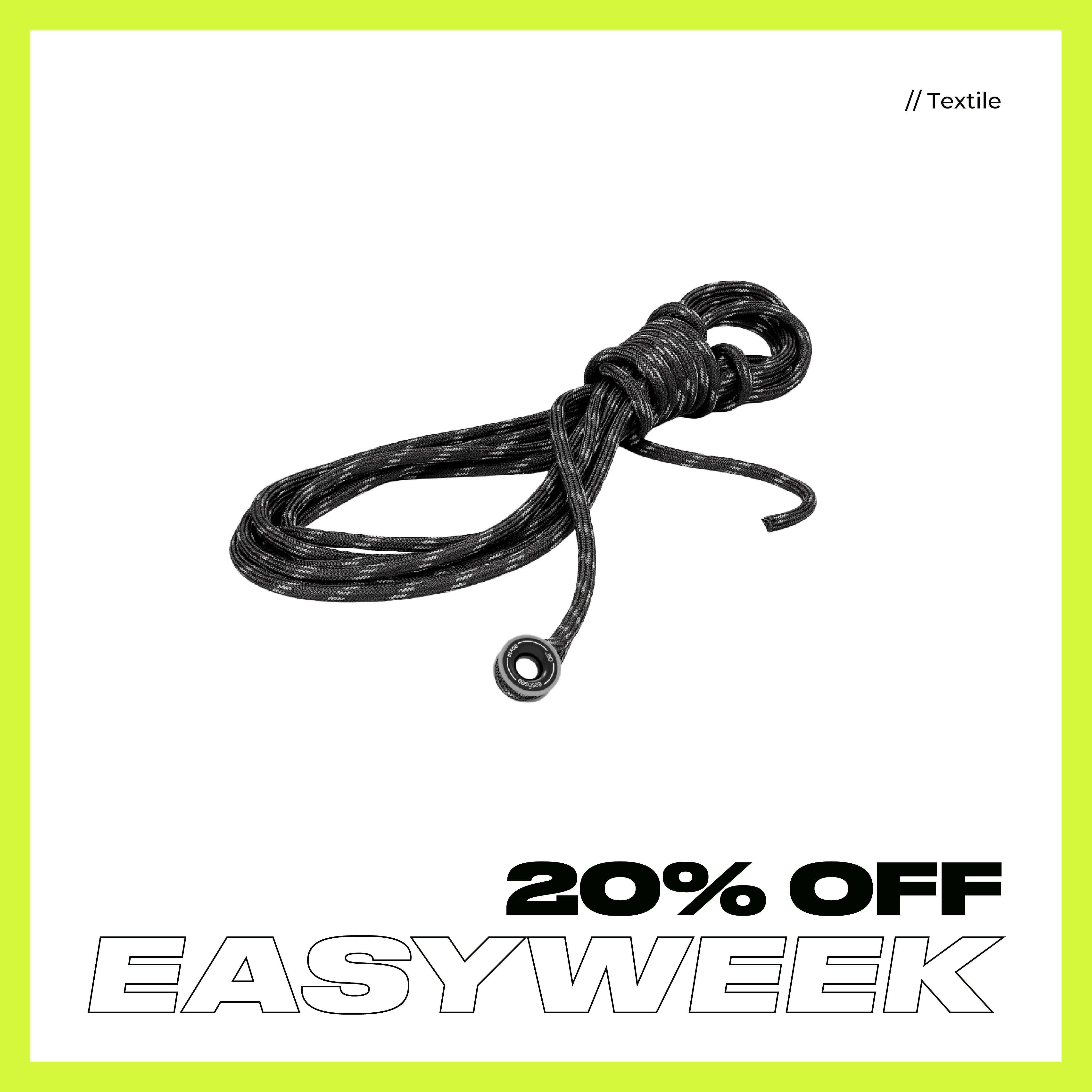 Polyester Sheet with Eye Splice + Olli™ - Anti Shock low friction ring aluminium M already Integrated into the Eye Splice