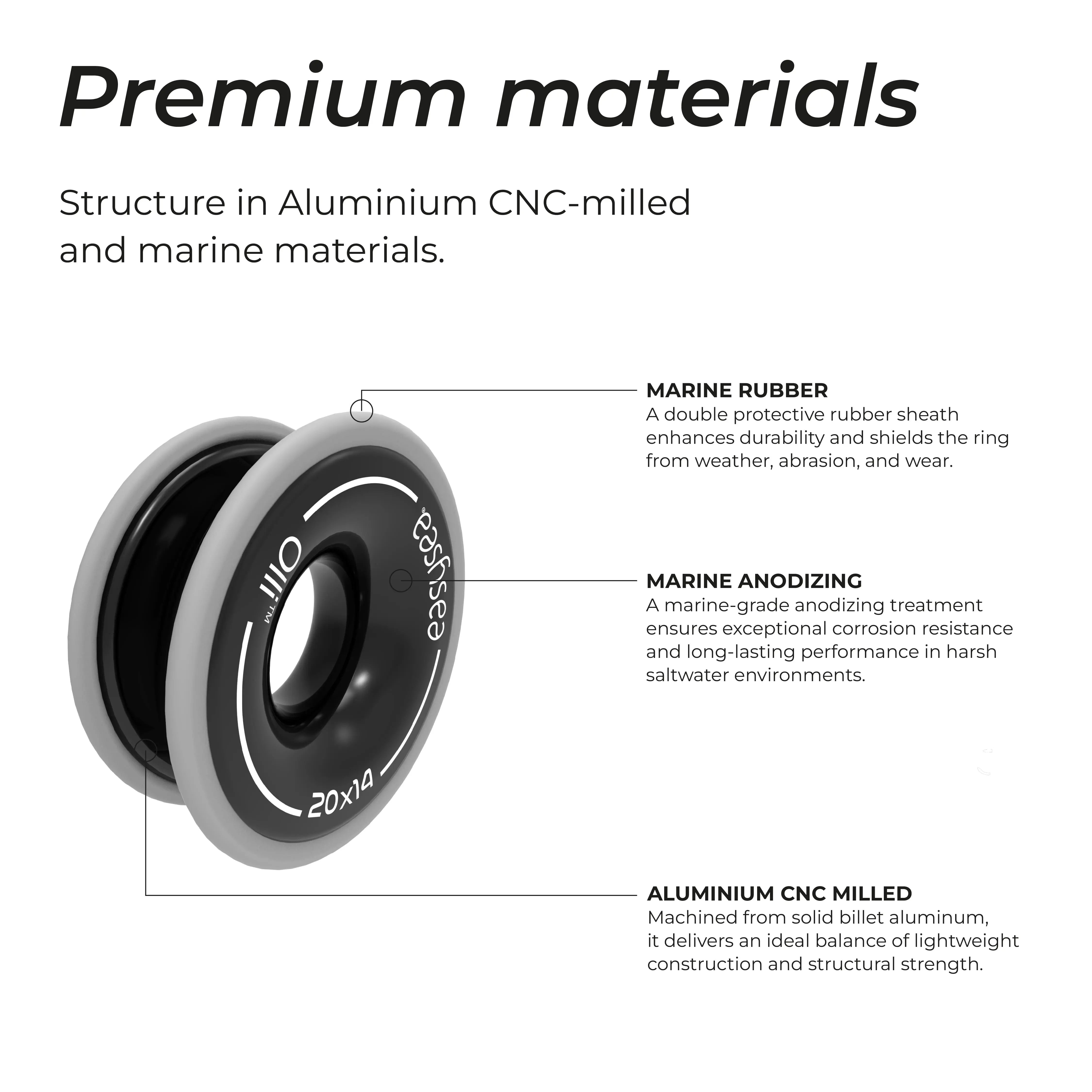 Olli™ - Anello a basso attrito anti-urto in alluminio