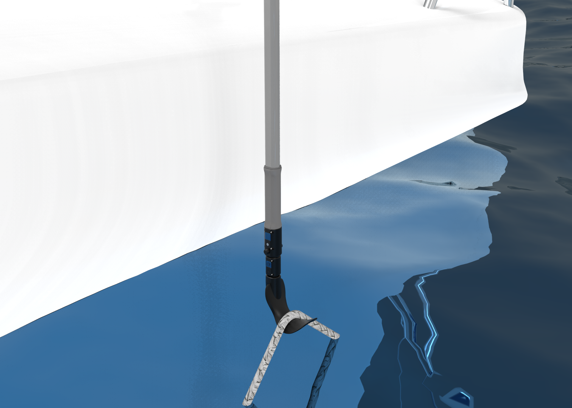 Jake QuickGrip Linemaster JQH-101 along the hull