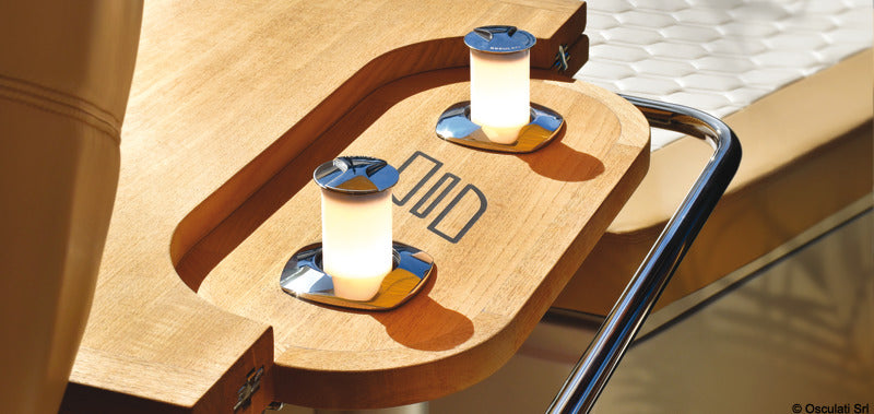 Luce da tavolo Aurora Compact ghiera tonda SS - foto originale Osculati Srl
