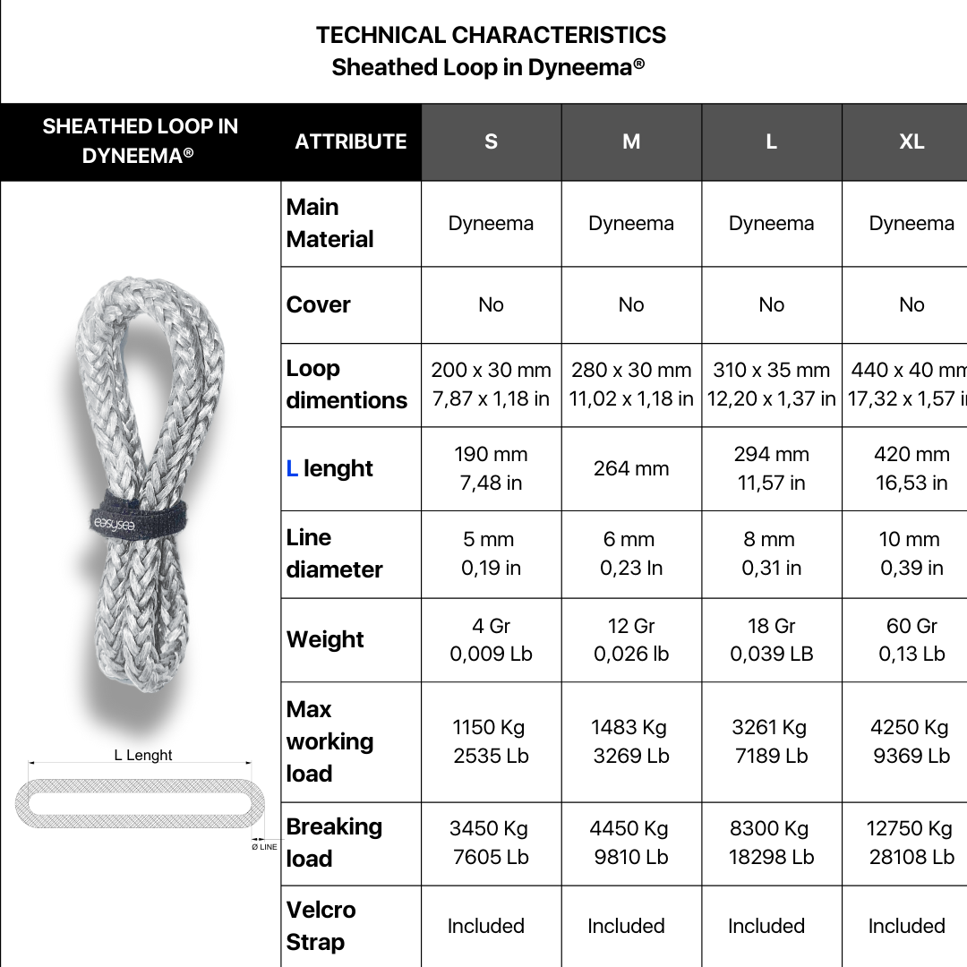 Loop in Dyneema® scalzato