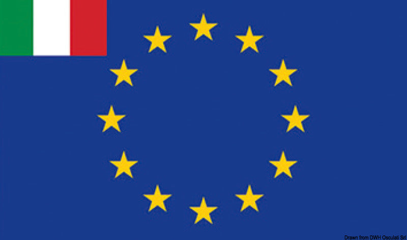 Flag EU+small Italy flag 30 x 45 cm - foto originale Osculati Srl