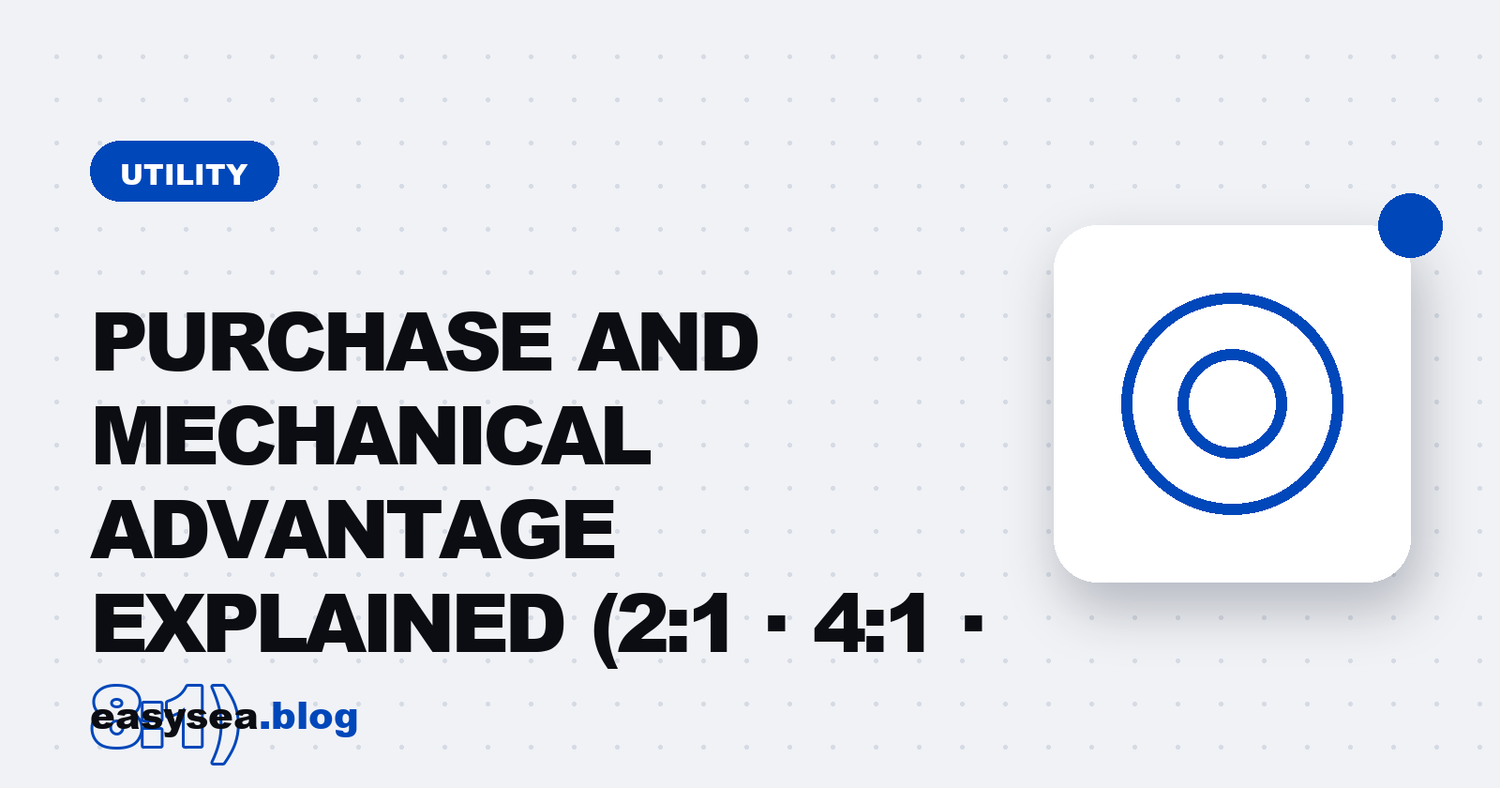 Purchase and mechanical advantage explained (2:1 · 4:1 · 8:1) - easysea