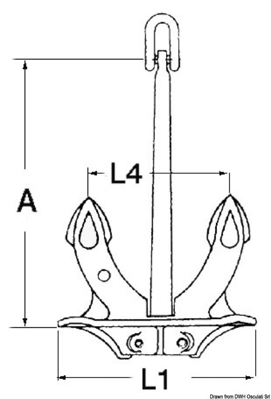 Hall anchor, original model 16 kg - foto originale Osculati Srl