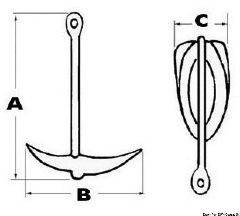 Grapnel anchor 6 kg - foto originale Osculati Srl