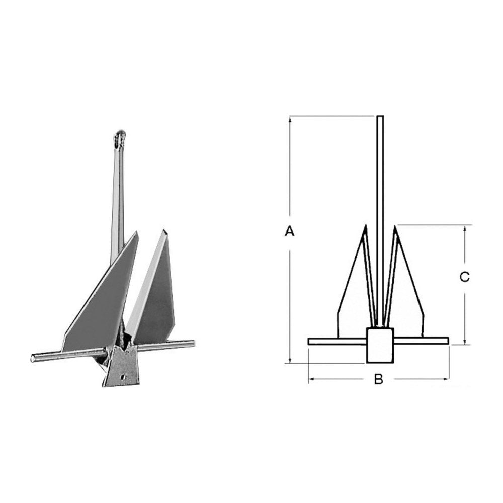 Danforth anchor 4 kg - foto originale Osculati Srl