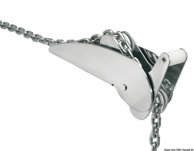 Polished SS heavy hinged roller 20 kg - foto originale Osculati Srl