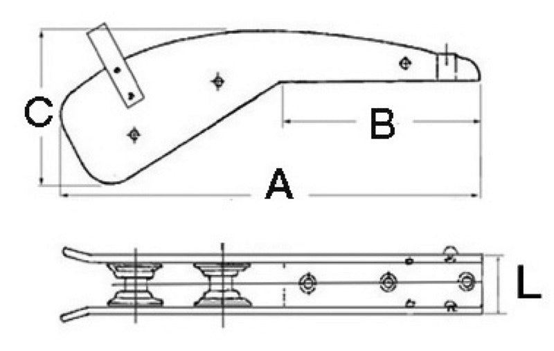 SS roller for anchors 16/25 kg - foto originale Osculati Srl