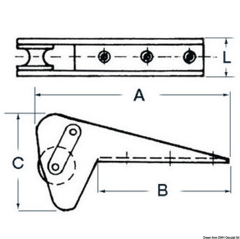 SS roller designd for Bruce/Trefoil max 10 kg - foto originale Osculati Srl