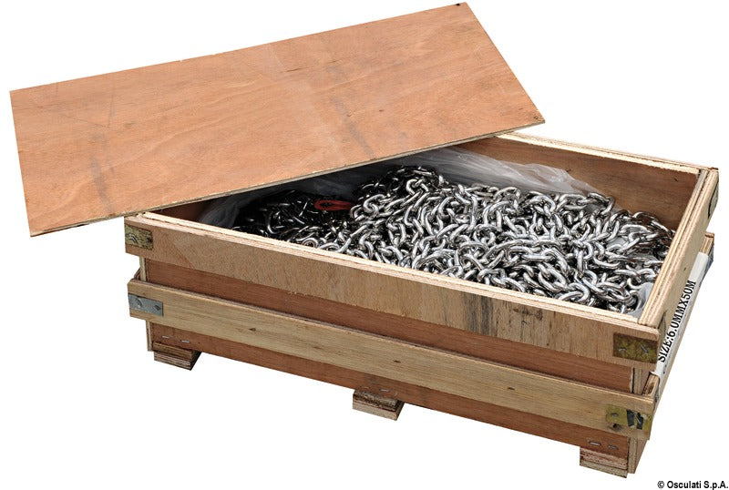 SS calibrated chain 6 mm x 25 m (pack of 25) - foto originale Osculati Srl